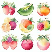 aguarela frutas clipart foto