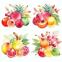 aguarela frutas clipart foto