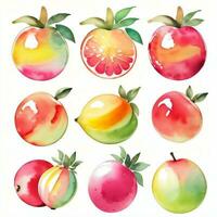 aguarela frutas clipart foto