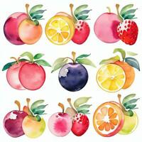 aguarela frutas clipart foto