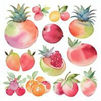 aguarela frutas clipart foto