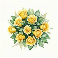 amarelo aguarela rosas clipart foto