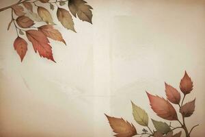 vintage papel com folhas textura fundo foto