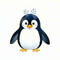 aguarela crianças ilustração com fofa pinguim clipart foto