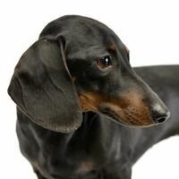 retrato do a adorável curto cabelos dachshund foto