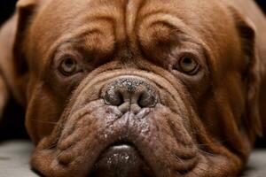 retrato do a adorável dogue de bordeaux foto