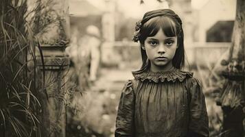 crianças crianças dia das Bruxas assustador vintage fotografia máscaras 19 século Horror fantasias festa foto