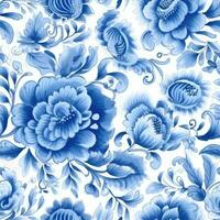 retro vintage ornamentado enfeite telha envidraçado Português mosaico padronizar floral azul quadrado arte foto