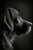 labrador cachorro silhueta contorno Preto branco retroiluminado movimento contorno tatuagem profissional fotografia foto