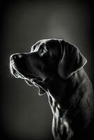 labrador cachorro silhueta contorno Preto branco retroiluminado movimento contorno tatuagem profissional fotografia foto