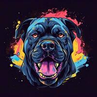 cachorro kone Corso camiseta Projeto brincar imprimível cobrir tatuagem isolado vetor ilustração obra de arte foto