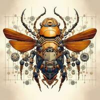 borboleta mosca colorida abstrato ilustração tatuagem industrial poster arte geométrico vetor steampunk besouro foto