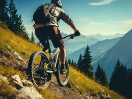 bicicleta passeio foto leme montanhas turismo procurando Rapidez extremo ciclismo liberdade movimento ao ar livre