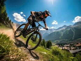 bicicleta passeio foto leme montanhas turismo procurando Rapidez extremo ciclismo liberdade movimento ao ar livre