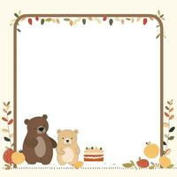 Urso de pelúcia Urso □ Gentil scrapbooking pastel fronteira quadro, Armação padronizar capina criança postar cartão impressão retro foto