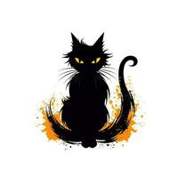 Preto gato gatinha dia das Bruxas clipart ilustração vetor camiseta Projeto adesivo cortar página de recados tatuagem foto