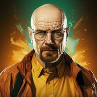 heisenberg walter branco vetor simples ilustração quebra mau obra de arte poster tatuagem foto