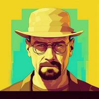 heisenberg walter branco vetor simples ilustração quebra mau obra de arte poster tatuagem foto