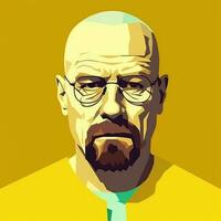 heisenberg walter branco vetor simples ilustração quebra mau obra de arte poster tatuagem foto