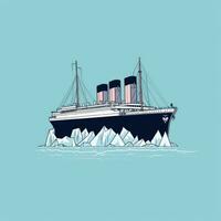 minimalista iceberg vetor simples ilustração obra de arte poster tatuagem titânico filme poster foto