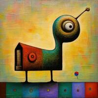 Caracol Concha cubismo arte óleo pintura abstrato geométrico engraçado rabisco ilustração poster tatuagem foto