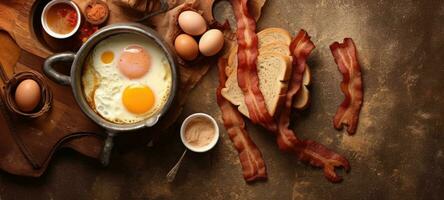 ovos bacon bandeira livre espaço texto brincar velozes Comida topo Visão esvaziar profissional fonografia foto