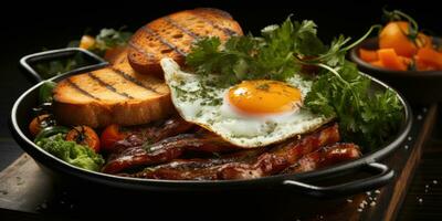 torrada ovo bacon profissional estúdio Comida fotografia social meios de comunicação elegante tecido moderno de Anúncios foto