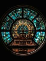 navio mar manchado vidro janela mosaico religioso colagem obra de arte retro vintage texturizado religião foto
