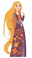 Rapunzel conto de fadas personagem desenho animado ilustração fantasia fofa desenhando livro arte poster gráfico foto