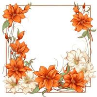 floral quadro, Armação cumprimento cartão scrapbooking aguarela □ Gentil ilustração fronteira Casamento flores foto
