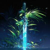 espada Katana conceito animê futurista ilustração místico fantasia arte brilhando digital foto