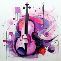 violoncelo violino abstrato caricatura surreal brincalhão pintura ilustração tatuagem geometria moderno foto