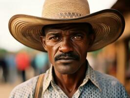 africano americano homem a partir de a cedo 1900 colori velho foto ai generativo