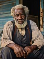 africano americano homem a partir de a cedo 1900 colori velho foto ai generativo