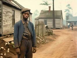 africano americano homem a partir de a cedo 1900 colori velho foto ai generativo