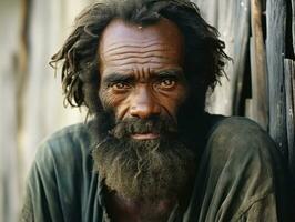 africano americano homem a partir de a cedo 1900 colori velho foto ai generativo