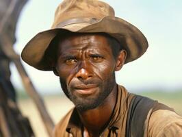 africano americano homem a partir de a cedo 1900 colori velho foto ai generativo