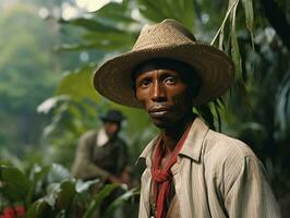 africano americano homem a partir de a cedo 1900 colori velho foto ai generativo