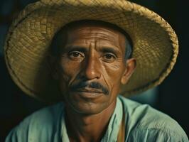 brasileiro homem a partir de a cedo 1900 colori velho foto ai generativo