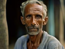 brasileiro homem a partir de a cedo 1900 colori velho foto ai generativo