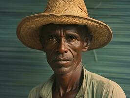 brasileiro homem a partir de a cedo 1900 colori velho foto ai generativo