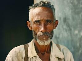 brasileiro homem a partir de a cedo 1900 colori velho foto ai generativo