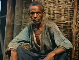 brasileiro homem a partir de a cedo 1900 colori velho foto ai generativo