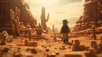 Lego personagem embarcar em épico aventuras com amigos ai generativo foto