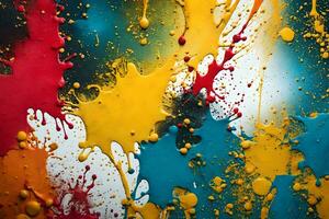 colorida pintura salpicos em uma muro. gerado por IA foto