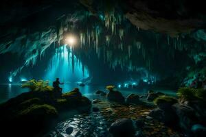 a caverna, tailândia. gerado por IA foto