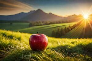 a maçã, maçã, maçã fruta, maçã, fruta, fruta, fruta, fruta, fruta. gerado por IA foto