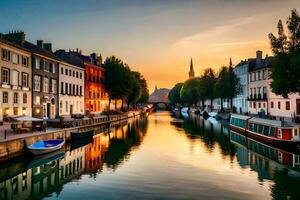 a lindo cidade do Lyon, França. gerado por IA foto