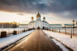 a catedral do a piedosos Cruz dentro Moscou, Rússia. gerado por IA foto