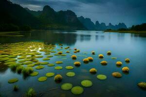 a li rio dentro China. gerado por IA foto